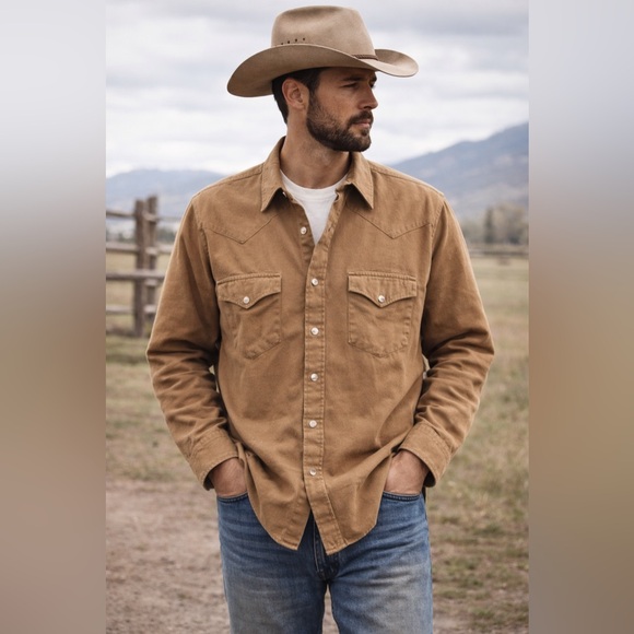 Vintage J.Crew Western Snap Shirt Cotton Oresman Style XL Heritage Ranch